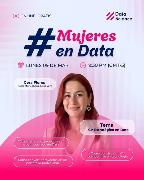 Cartel del evento Mujeres en Data 2026