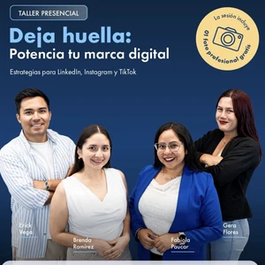 Los cuatro ponentes del taller Deja huella en Growyard Miraflores