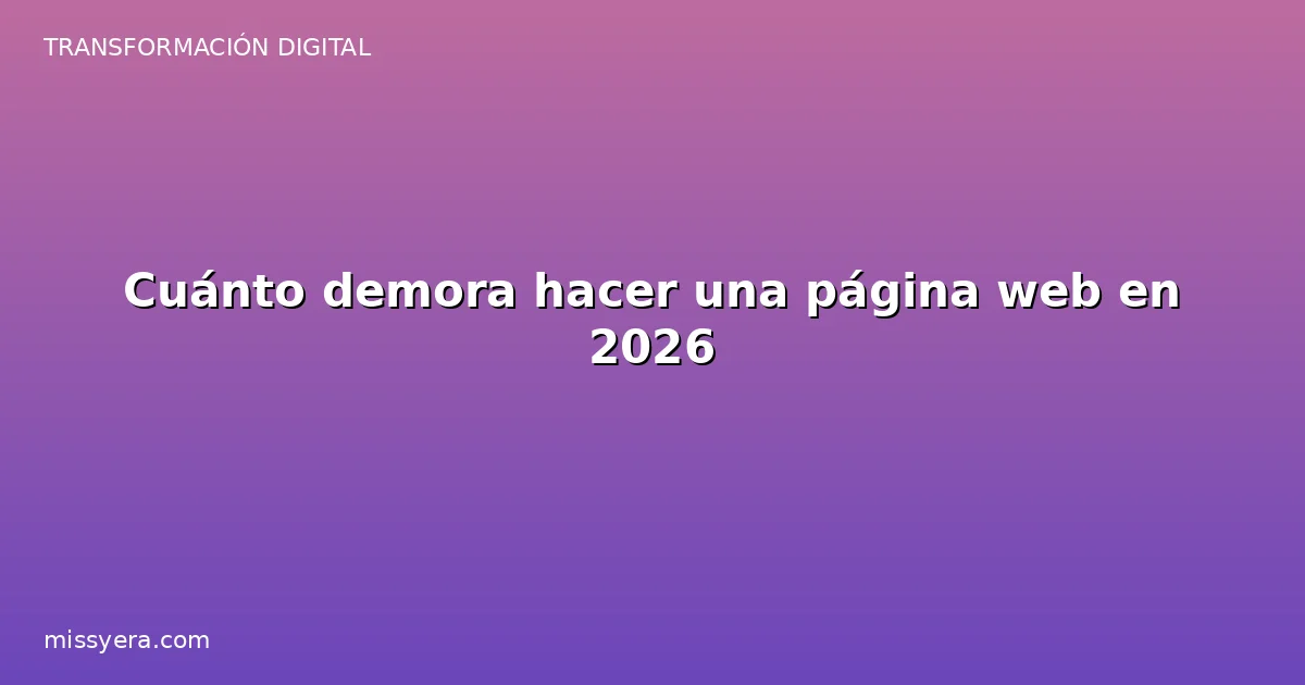 Cuánto demora hacer una página web en 2026