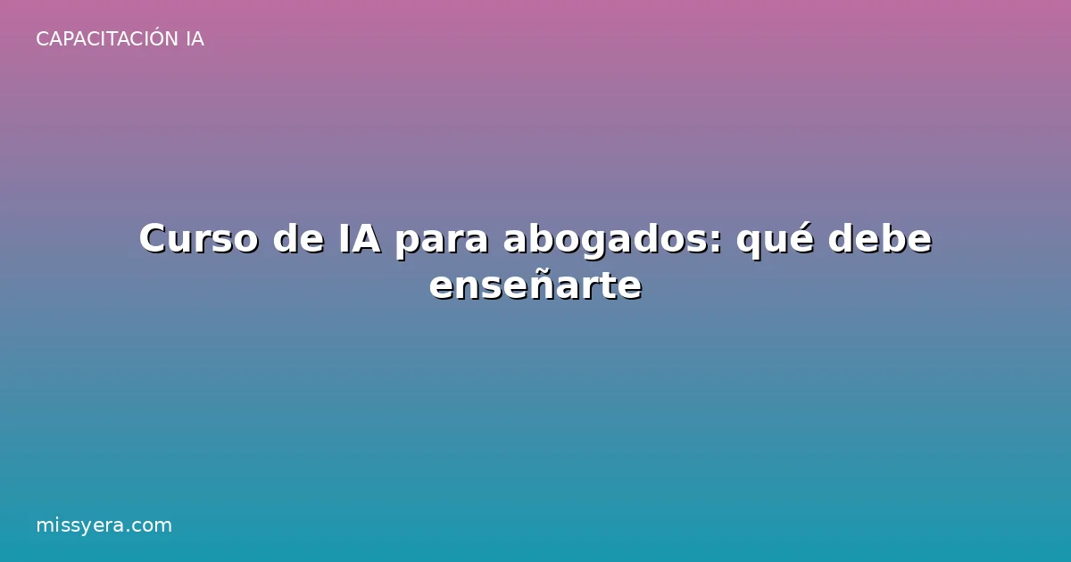 Curso de IA para abogados