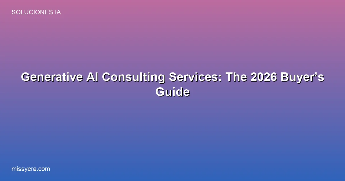 Generative AI consulting services buyer’s guide for 2026