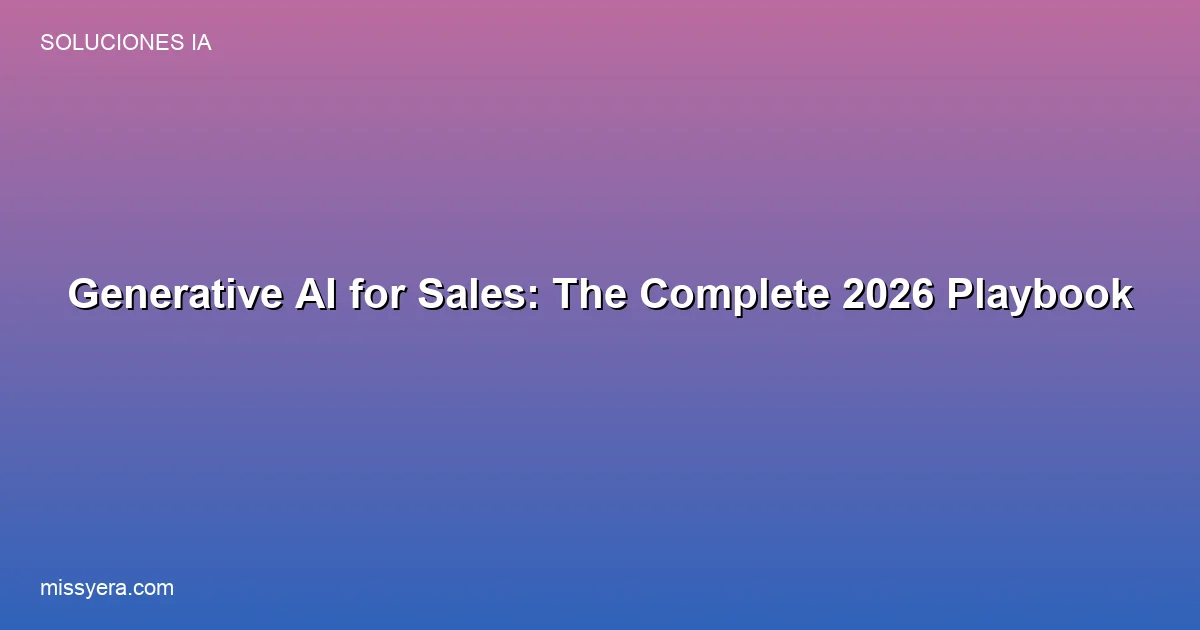 Generative AI for sales playbook: lead scoring, outreach, CRM automation