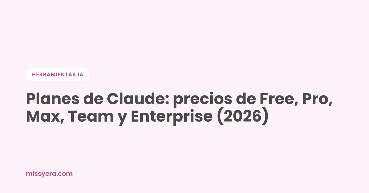 Planes de Claude y precios: Free, Pro, Max y Team, por Miss Yera