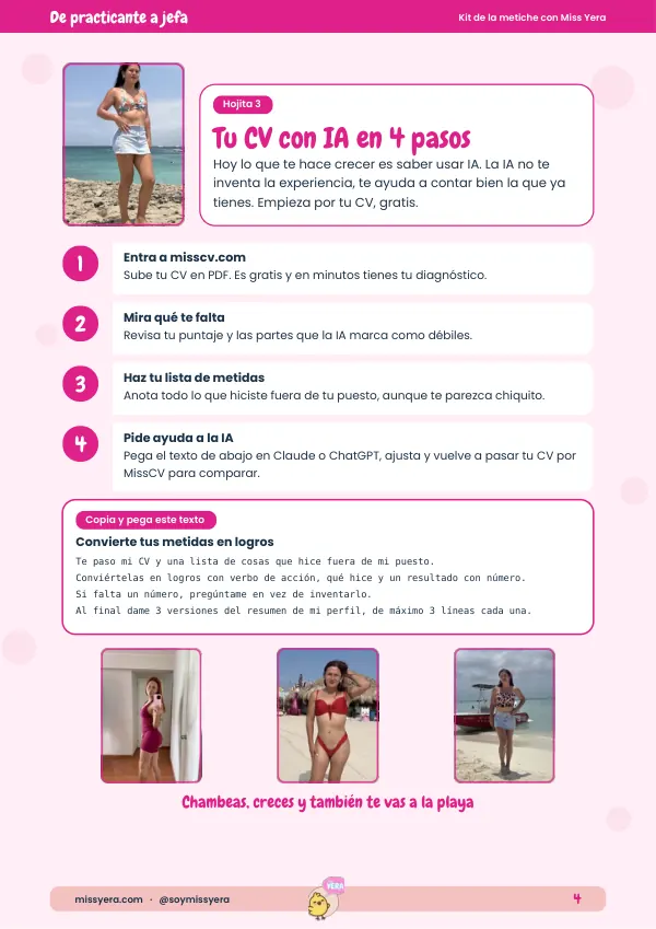 Tu CV con IA en 4 pasos, con el prompt listo para copiar