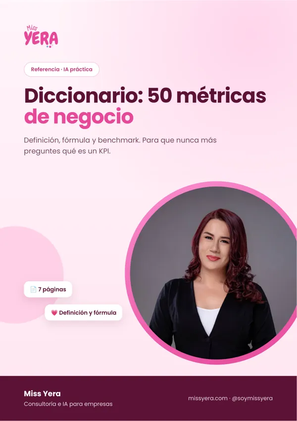 Portada del diccionario de 50 KPIs de Miss Yera