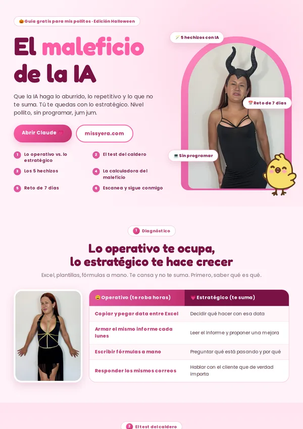 Portada de la guía El maleficio de la IA de Miss Yera, edición Halloween